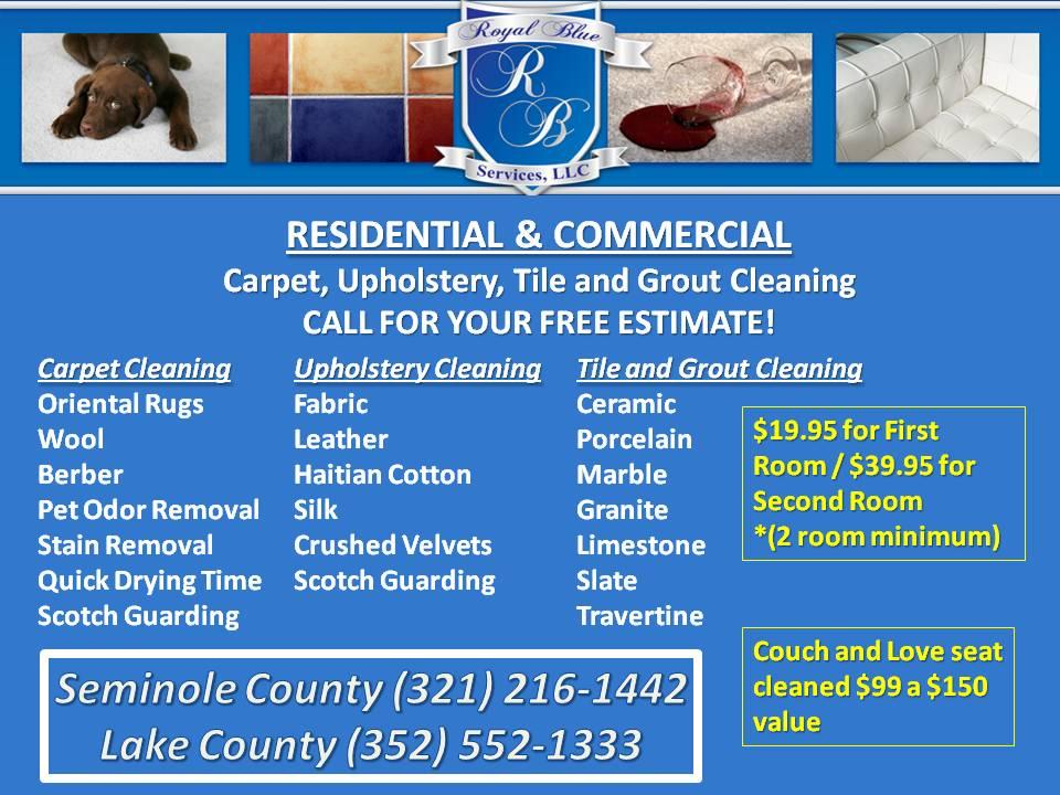 Royal Blue Carpet Cleaning Service Altamonte Springs FL 32714 321